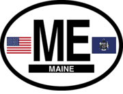 Maine Flag It Oval Decal