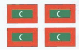Maldives Flag Stickers - Sheet of 50
