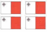 Malta Flag Stickers - Sheet of 50