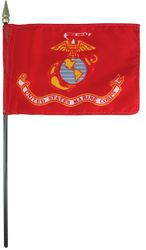 US Marine Corps 4x6" Deluxe Mini Stick Flag 