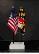 Maryland and US Flag Desk Set
