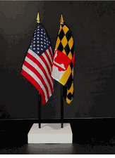 Maryland and US Flag Desk Set
