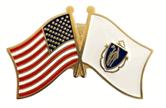 Massachusetts Flag Lapel Pin - Double