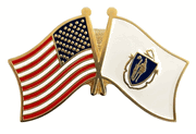 Massachusetts Flag Lapel Pin - Double