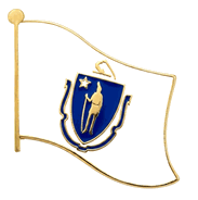 Massachusetts Flag Lapel Pin - Single