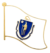Massachusetts Flag Lapel Pin - Single