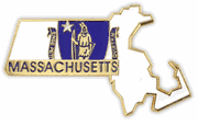 Massachusetts Map Lapel Pin - Updated Version