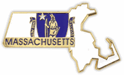 Massachusetts Map Lapel Pin - Updated Version