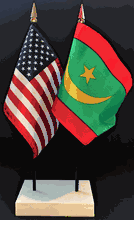 Mauritania and US Flag Desk Set