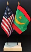 Mauritania and US Flag Desk Set