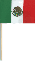 Mexican Miniature Cotton Stick Flags 4"x6" 