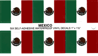 Mexico Flag Vinyl Waterproof Stickers
