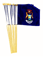 Michigan 12" x 18" Miniature Stick Flags