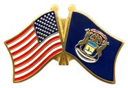 Michigan Flag Lapel Pin - Double