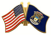 Michigan Flag Lapel Pin - Double