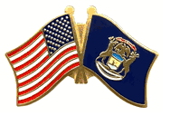 Michigan Flag Lapel Pin - Double