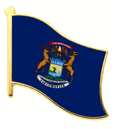 Michigan Flag Lapel Pin - Single
