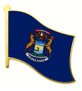 Michigan Flag Lapel Pin - Single