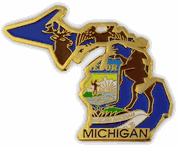 Michigan Map Lapel Pin- Updated Version