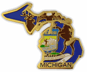Michigan Map Lapel Pin- Updated Version