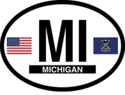 Michigan Flag It Oval Decal
