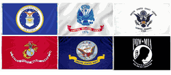 3'x5' Polyester Military Flag Set - 6 flags with POW/MIA