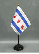 Miniature Chicago 4"x6" Deluxe Flag