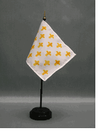 Miniature Fleur-De-Lis White 23 Desk Flag