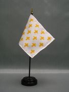 Miniature Fleur-De-Lis White 23 Desk Flag