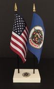 Minnesota and US Flag Executive Desk Set - Old Design
