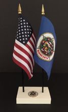 Minnesota and US Flag Executive Desk Set - Old Design