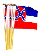 Mississippi 12" x 18" Miniature Stick Flags - Old Design