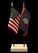 Mississippi and US Flag Desk Set