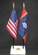 Mississippi and US Flag Executive Desk Set