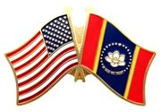 Mississippi Flag Lapel Pin - Double - New Version