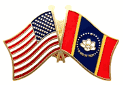 Mississippi Flag Lapel Pin - Double - New Version