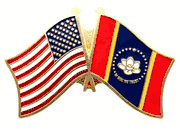 Mississippi Flag Lapel Pin - Double - New Version