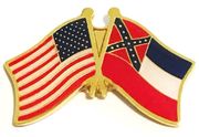 Mississippi Flag Lapel Pin - Double - Old Version
