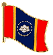 Mississippi Flag Lapel Pin - Single - NEW VERSION