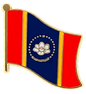 Mississippi Flag Lapel Pin - Single - NEW VERSION