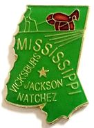 Mississippi Map Lapel Pin 