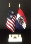 Missouri and US Flag Executive Desk Set