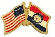 Missouri Flag Lapel Pin - Double