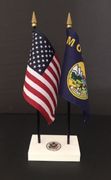 Montana and US Flag Executive Desk Set