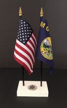 Montana and US Flag Executive Desk Set