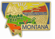 Montana Map Lapel Pin - Updated Version