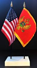 Montenegro and US Flag Desk Set