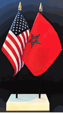 Morocco and US Flag Desk Set