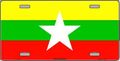 Myanmar (Burma) Flag License Plate
