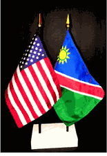 Namibia and US Flag Desk Set
